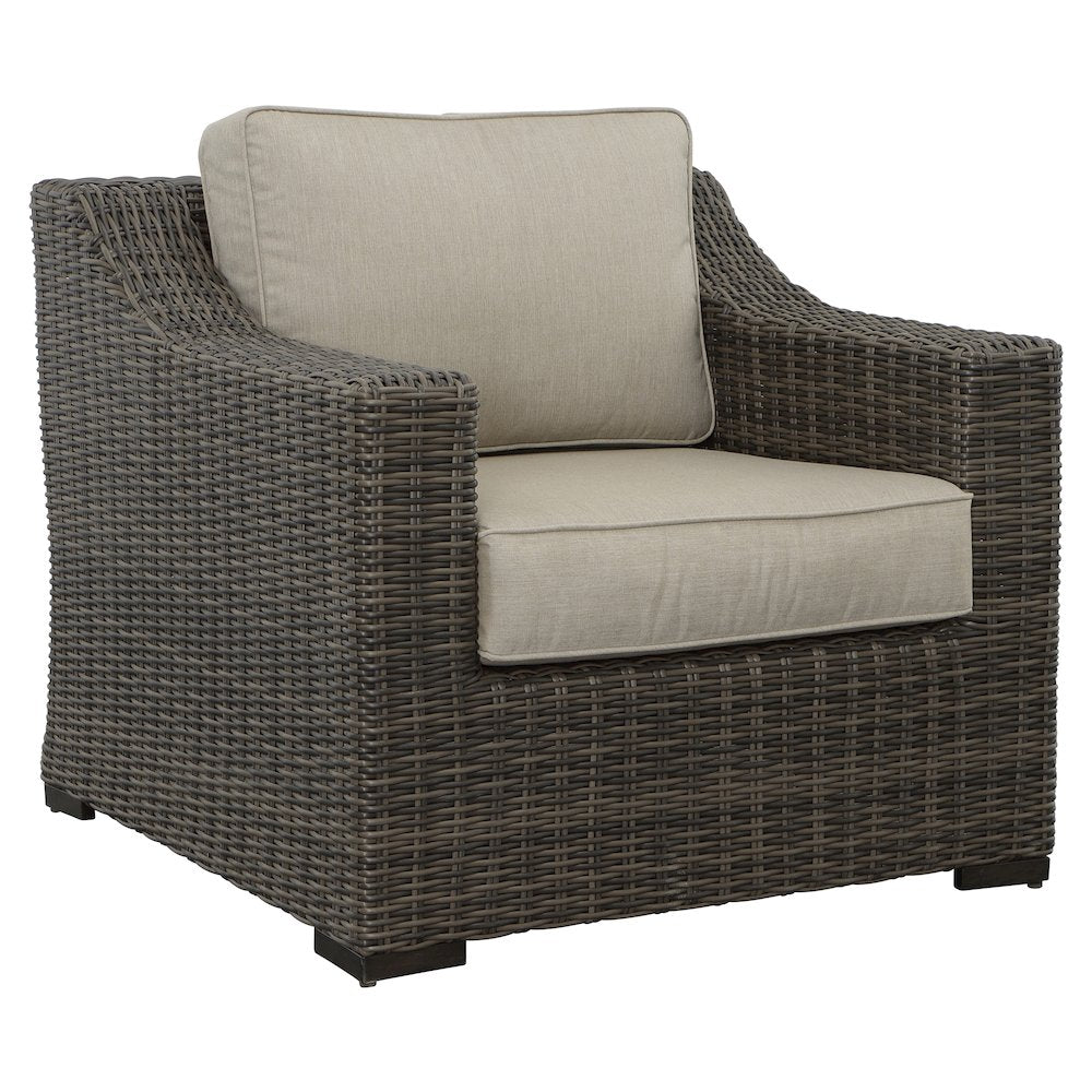 Jones Lounge Chair w/ Half Round Wicker Set of Two
