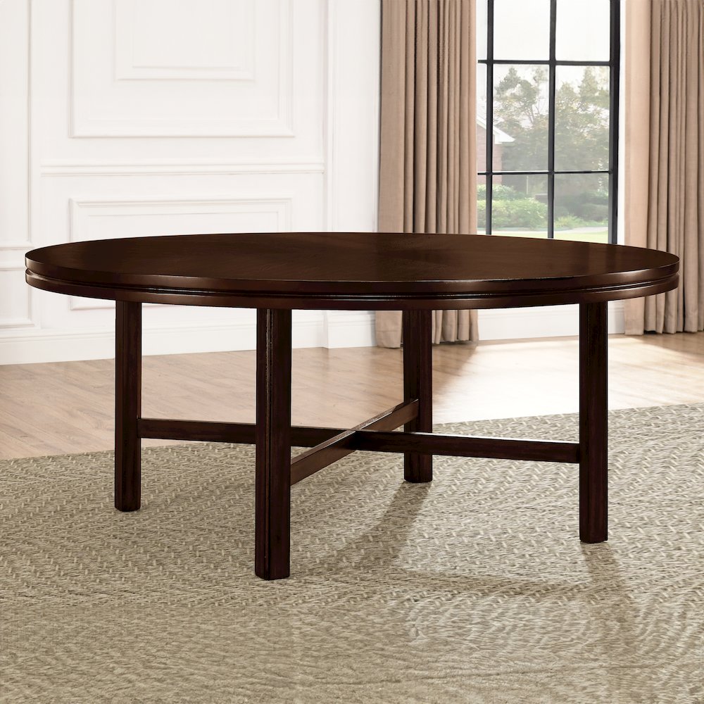 Hartford 72in Dining Set 5 PC with Brown Chairs