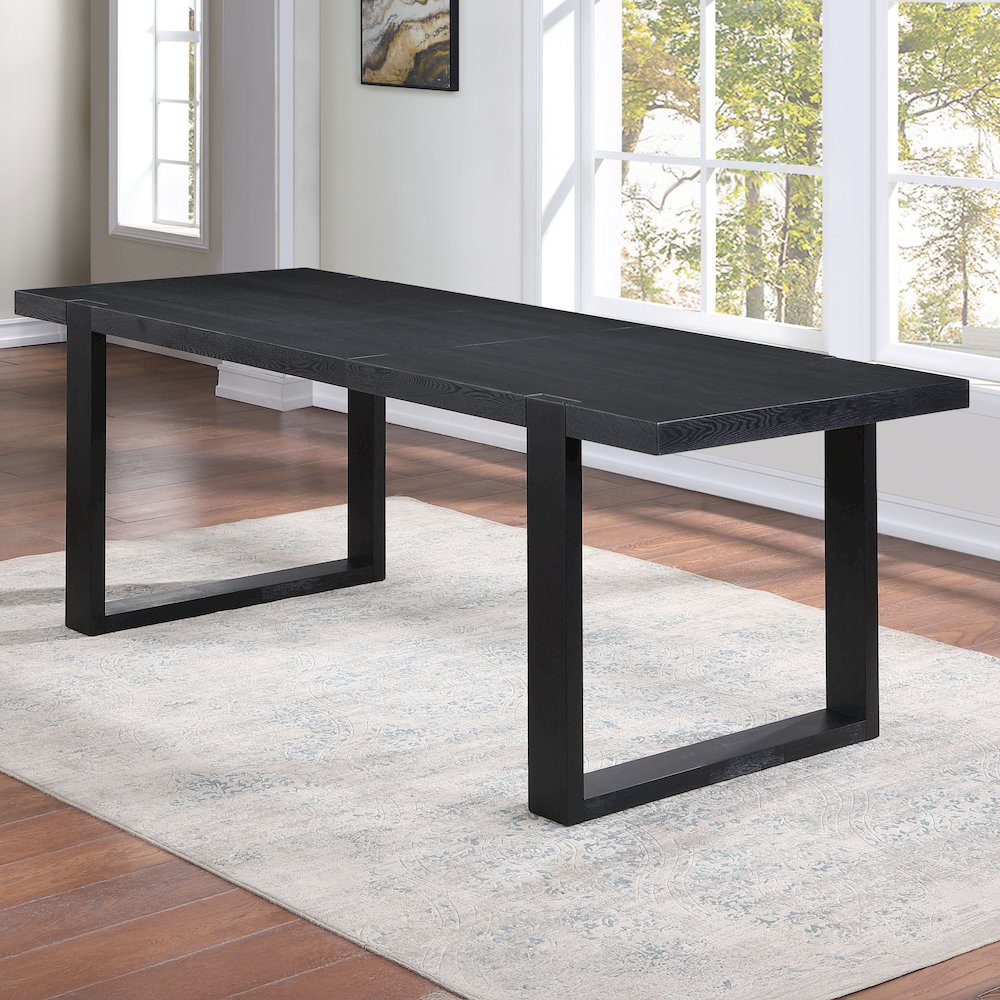 Yves Black Counter Table With 8 Grey Counter Chairs