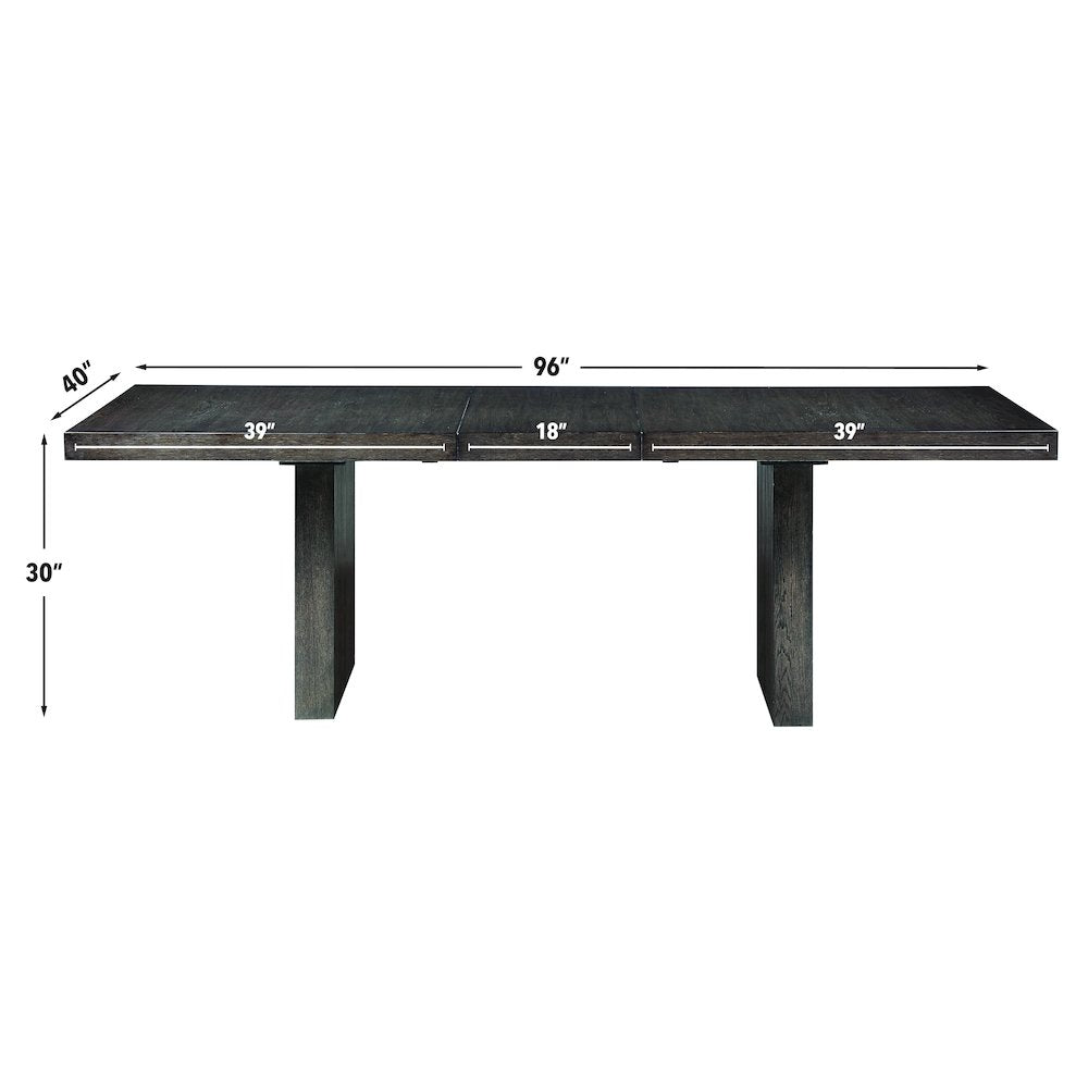 Evan 5-Piece 78-96-inch Table Set with Green Velvet Chairs