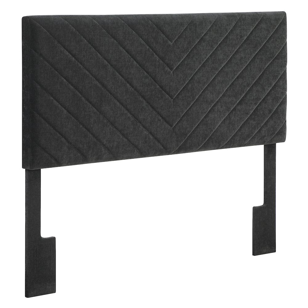 Tara Black Chevron Tufted Queen/Full Hea