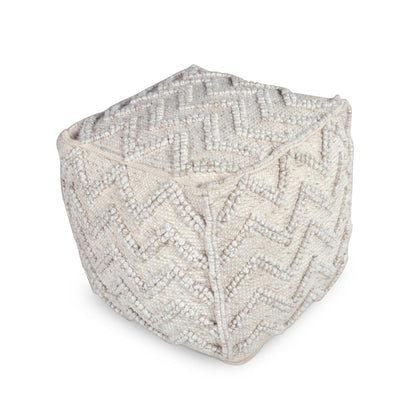 Kenzari Square Zigzag Handwoven Pouf