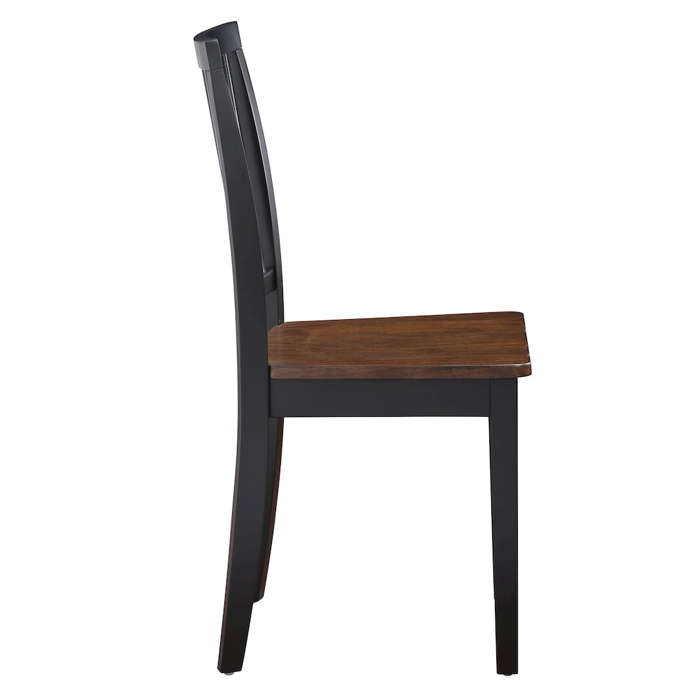 Joplin Solid Wood Two-Tone Farmhouse Chair, Walnut and Ebony finish