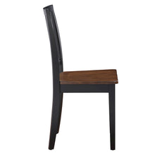 Joplin Solid Wood Two-Tone Farmhouse Chair, Walnut and Ebony finish