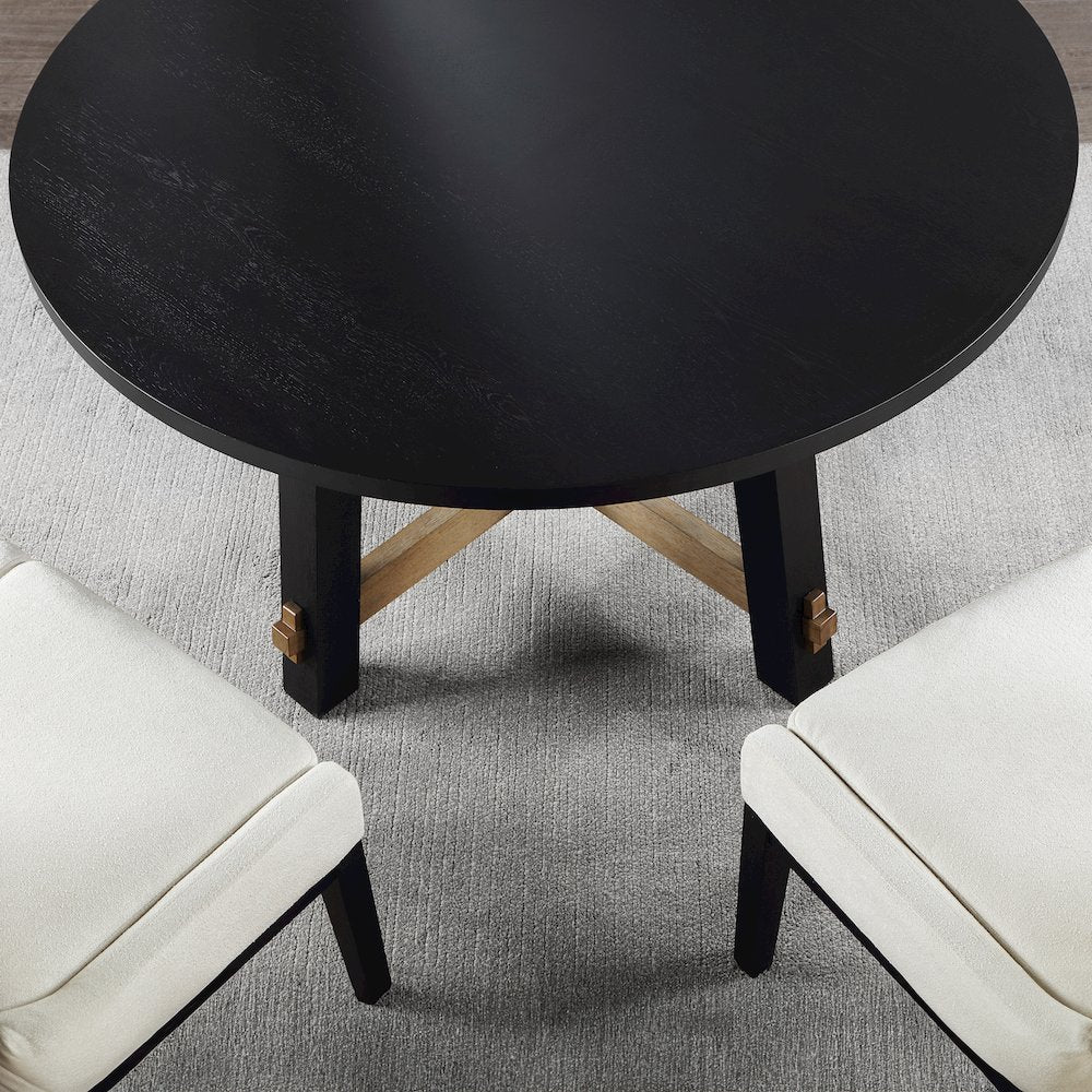 Aubrey Black 5pc Round Dining Set