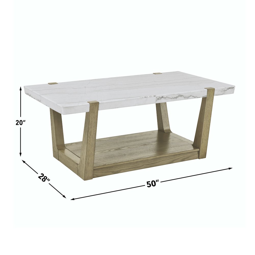 Perth 3-Piece Marble Top Occasional Set (Cocktail Table & Two End Tables)
