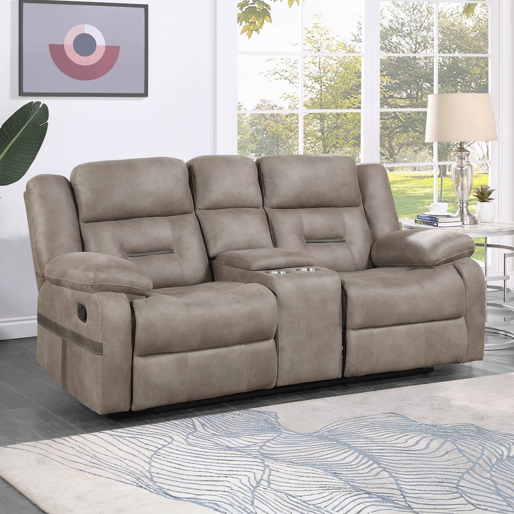 Abilene Tan Manual Console Loveseat