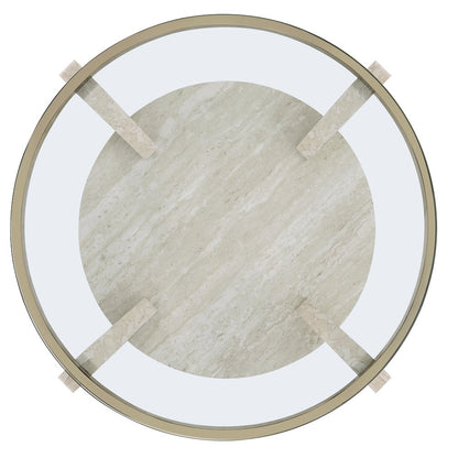 Wanda 3-Piece Glass Top Table Set with Castered Coffee Table