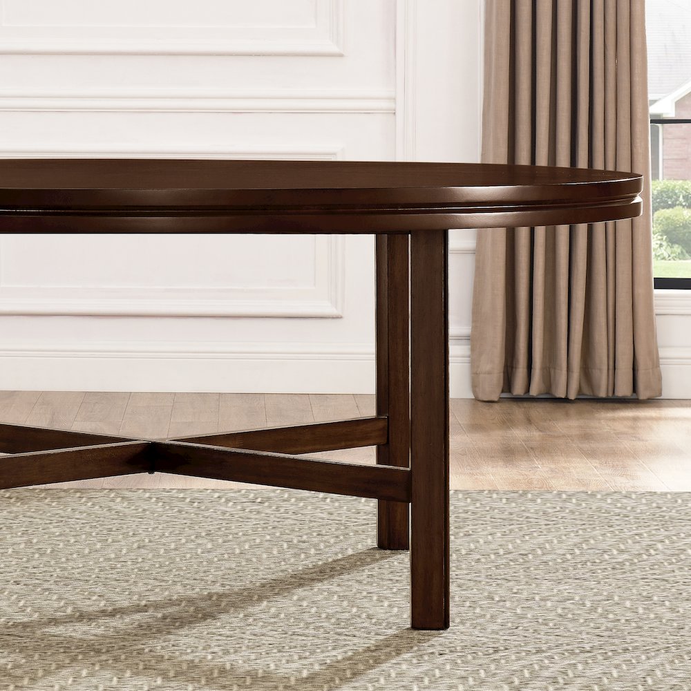 Hartford 72in Dining Set 9 PC with Brown Chairs