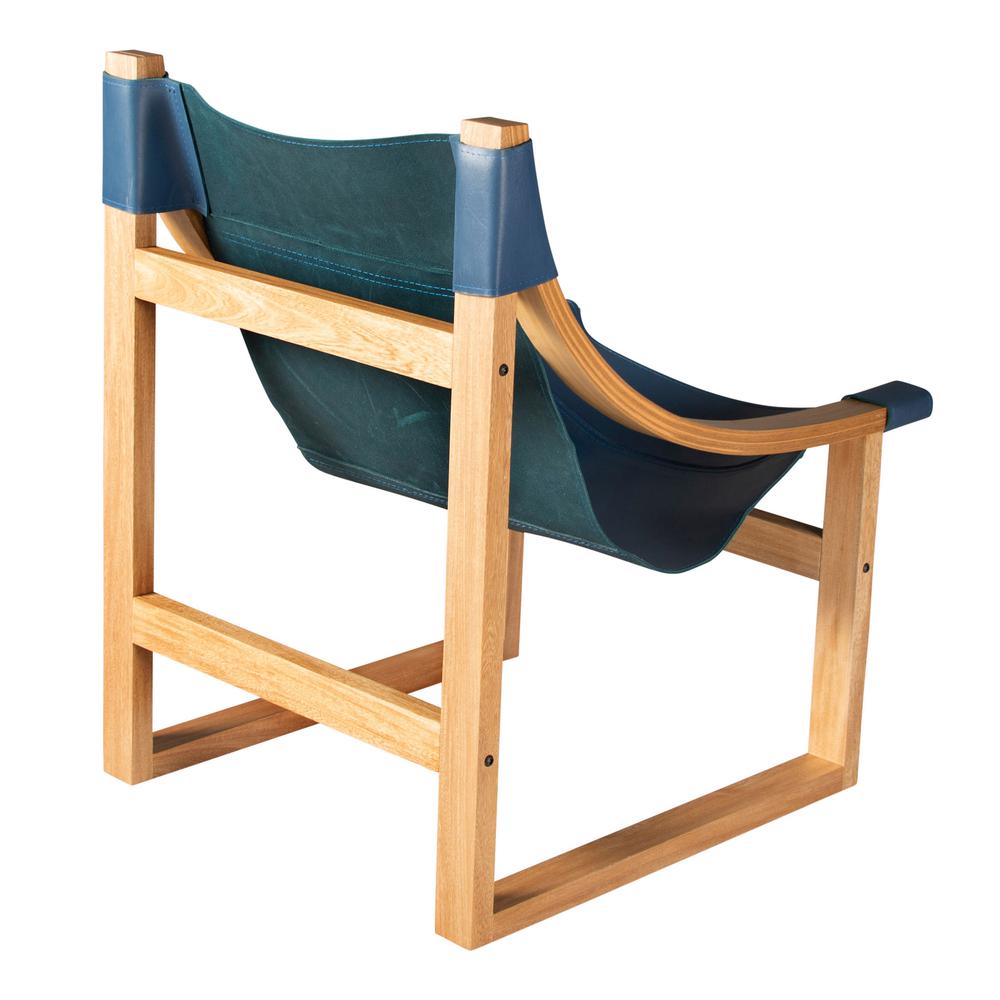 Lima Cobalt Leather Sling Chair