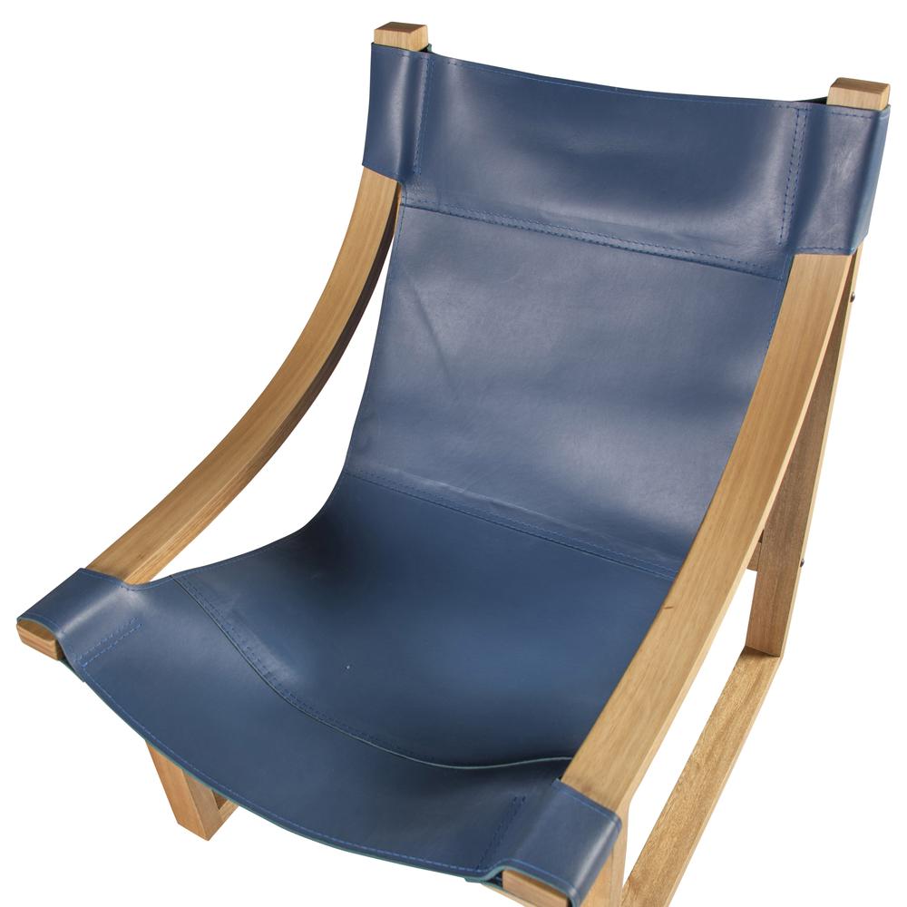Lima Cobalt Leather Sling Chair