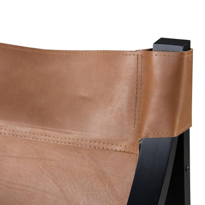 Lima Natural Leather Sling Chair/Black Frame