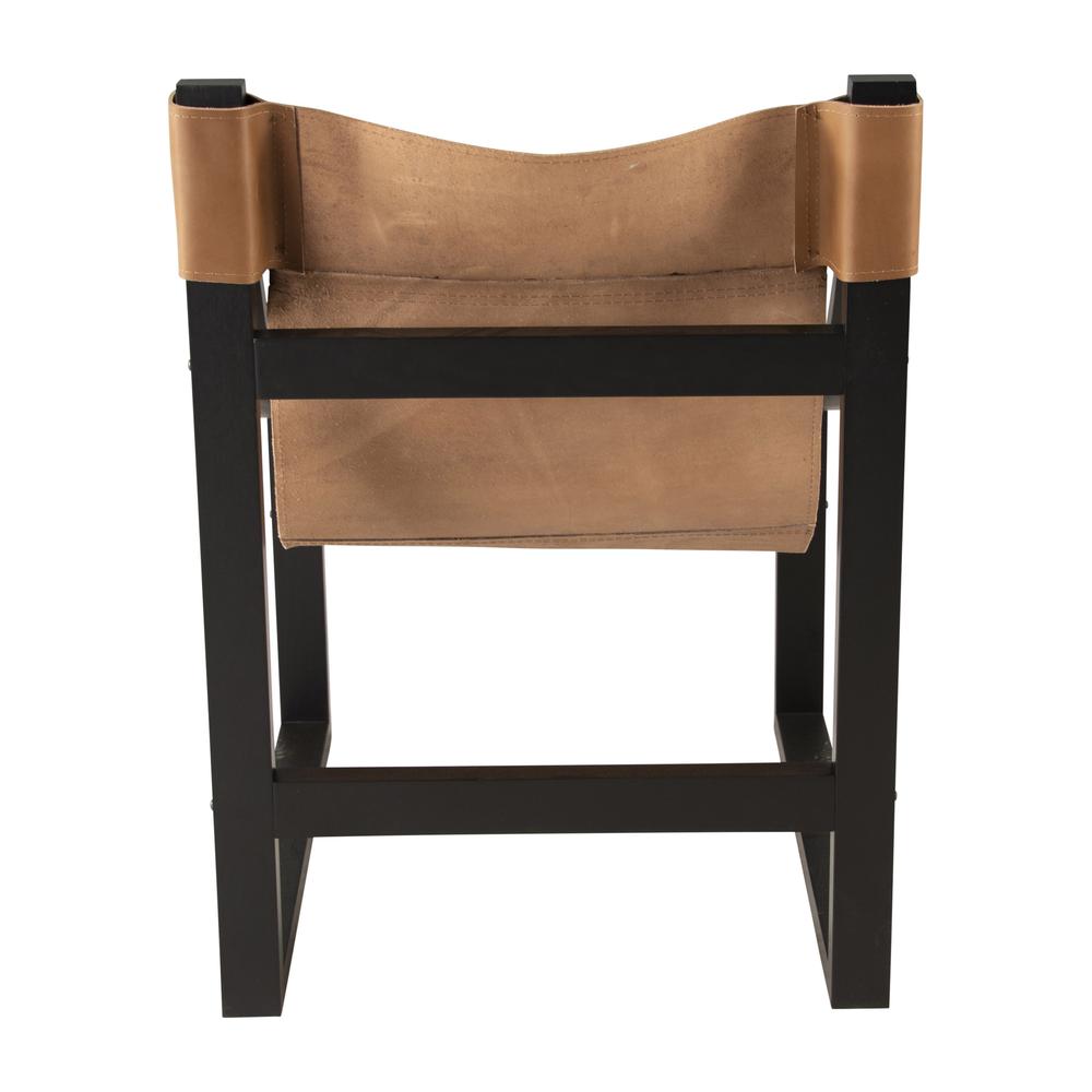 Lima Natural Leather Sling Chair/Black Frame
