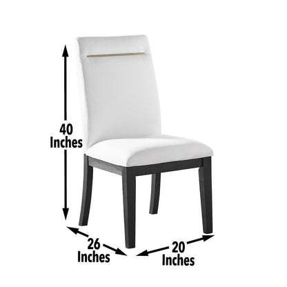 Yves Black Dining Table With 4 White Chairs