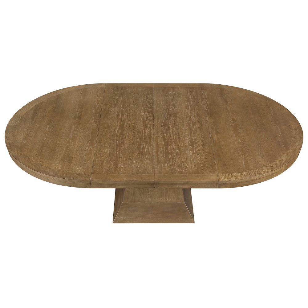 Vaughn Driftwood 5-Piece 60-96" Dining Set, 4 Vaughn Black Side Chairs