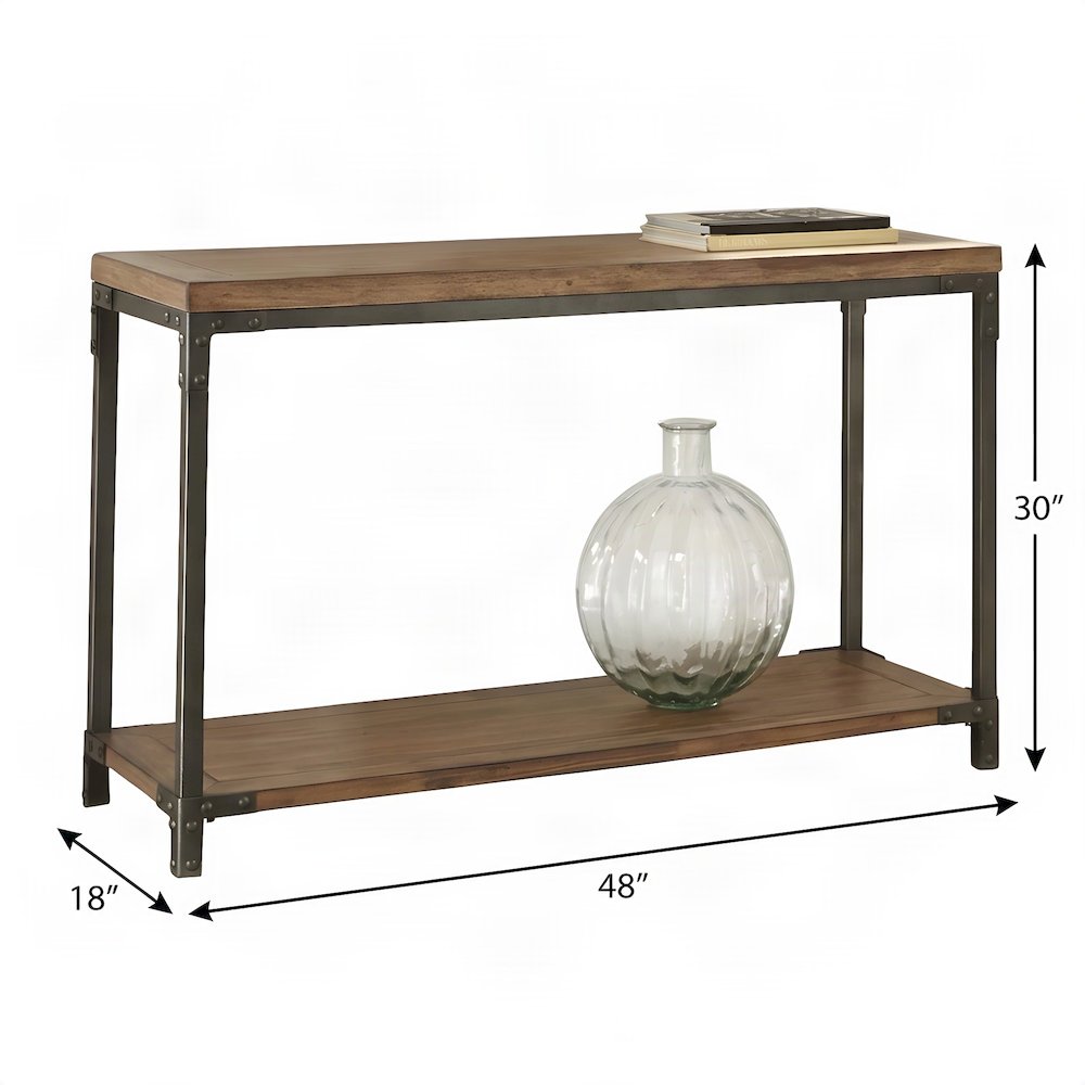 Starlight Canyon Home Accent Table with Acacia Veneer and Steel, Brown
