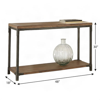 Starlight Canyon Home Accent Table with Acacia Veneer and Steel, Brown