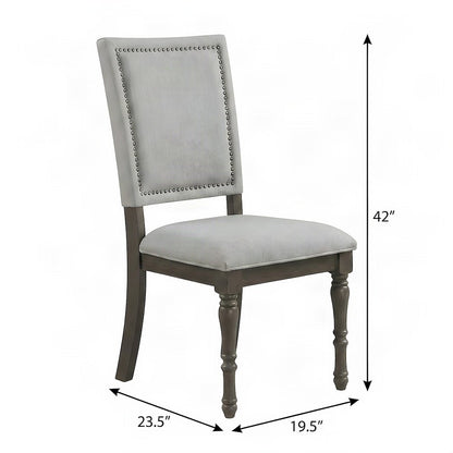 Polyester Upholstered Dining Chair with Rubberwood Legs for Modern Kitchen