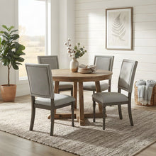 Polyester Upholstered Dining Chair with Rubberwood Legs for Modern Kitchen