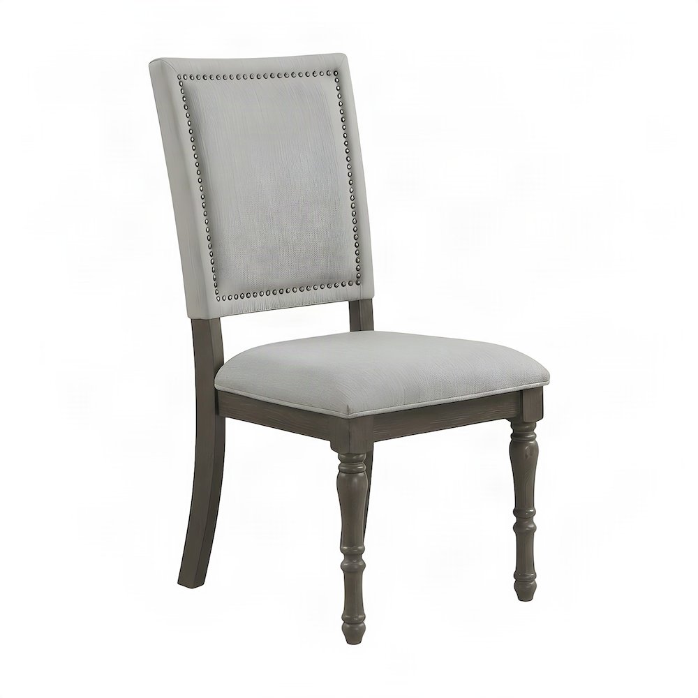 Polyester Upholstered Dining Chair with Rubberwood Legs for Modern Kitchen