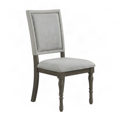 Polyester Upholstered Dining Chair with Rubberwood Legs for Modern Kitchen