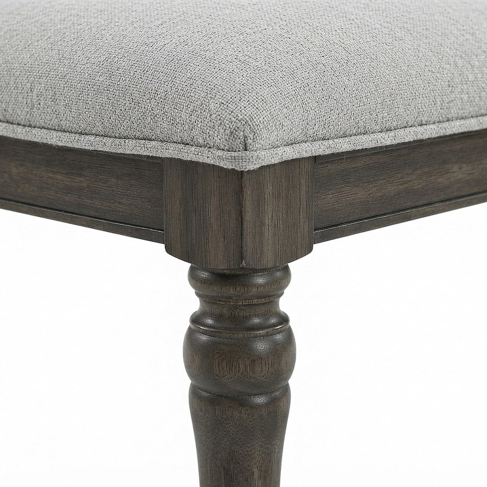 Polyester Upholstered Dining Chair with Rubberwood Legs for Modern Kitchen
