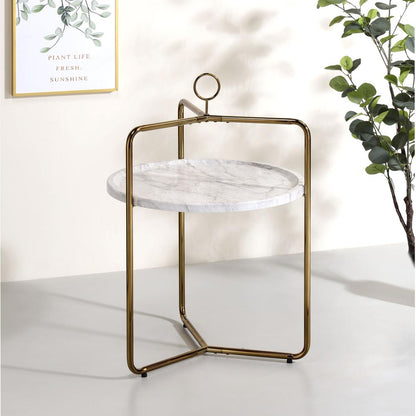 Miro Side Table [White/Gold]
