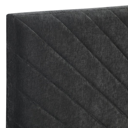 Tara Black Chevron Tufted Queen/Full Hea