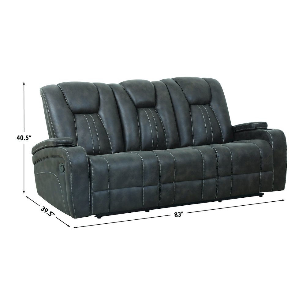 Marlow Charcoal 2PC Manual Reclining Set