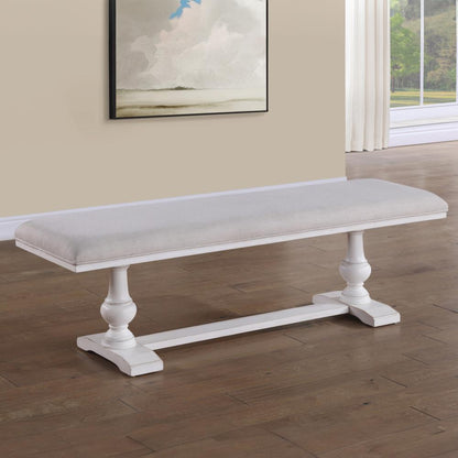 Warren 60" Upholstered Bench, White