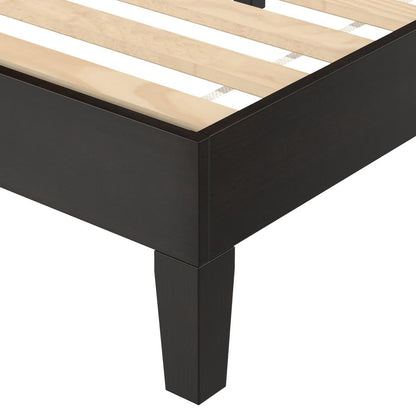 Nix Solid Wood Full Platform Bed, Black