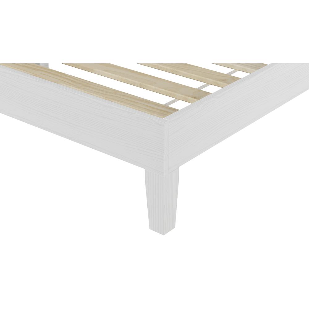 Nix Solid Wood King Platform Bed, White