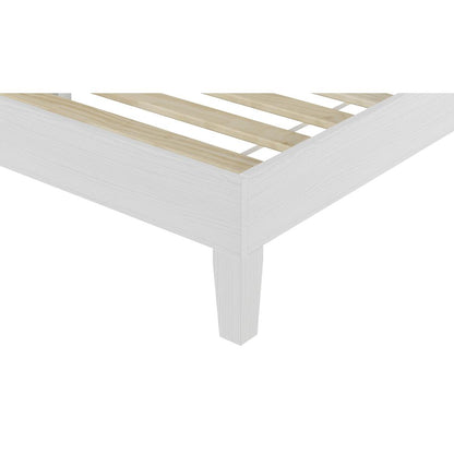 Nix Solid Wood King Platform Bed, White