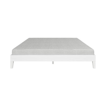 Nix Solid Wood King Platform Bed, White