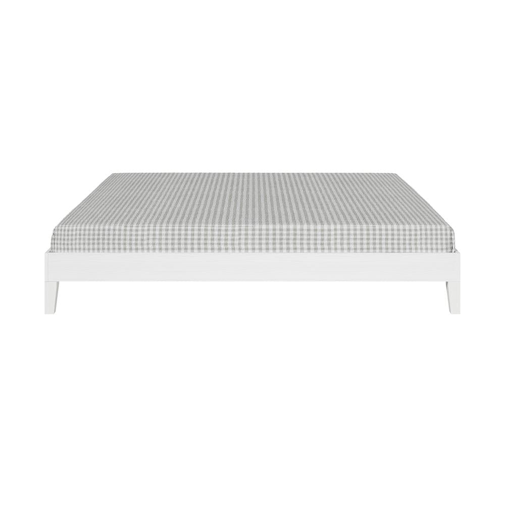 Nix Solid Wood King Platform Bed, White