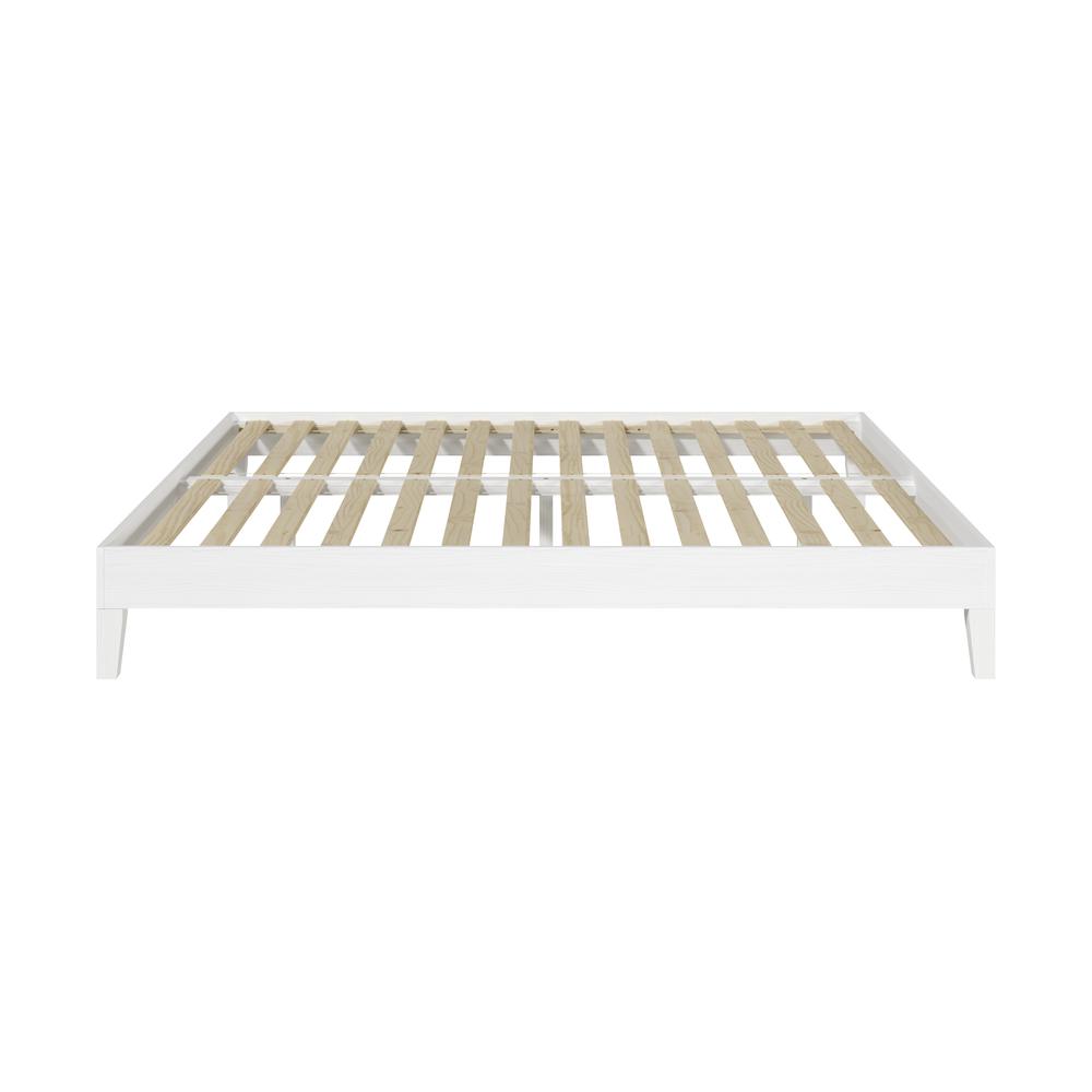 Nix Solid Wood King Platform Bed, White