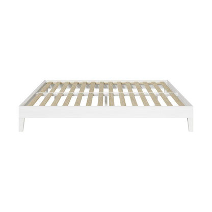 Nix Solid Wood King Platform Bed, White
