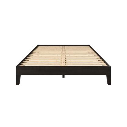 Nix Solid Wood Queen Platform Bed, Black
