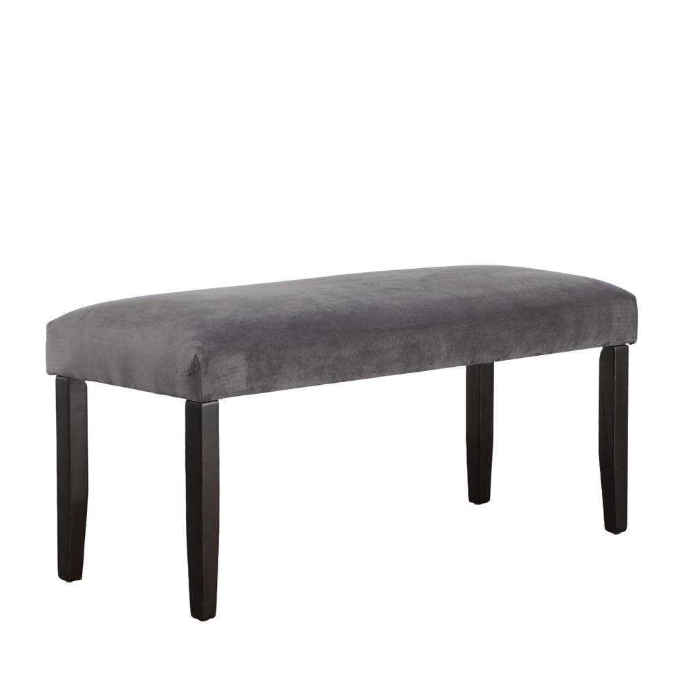 Napoli Gray Velvet Bench