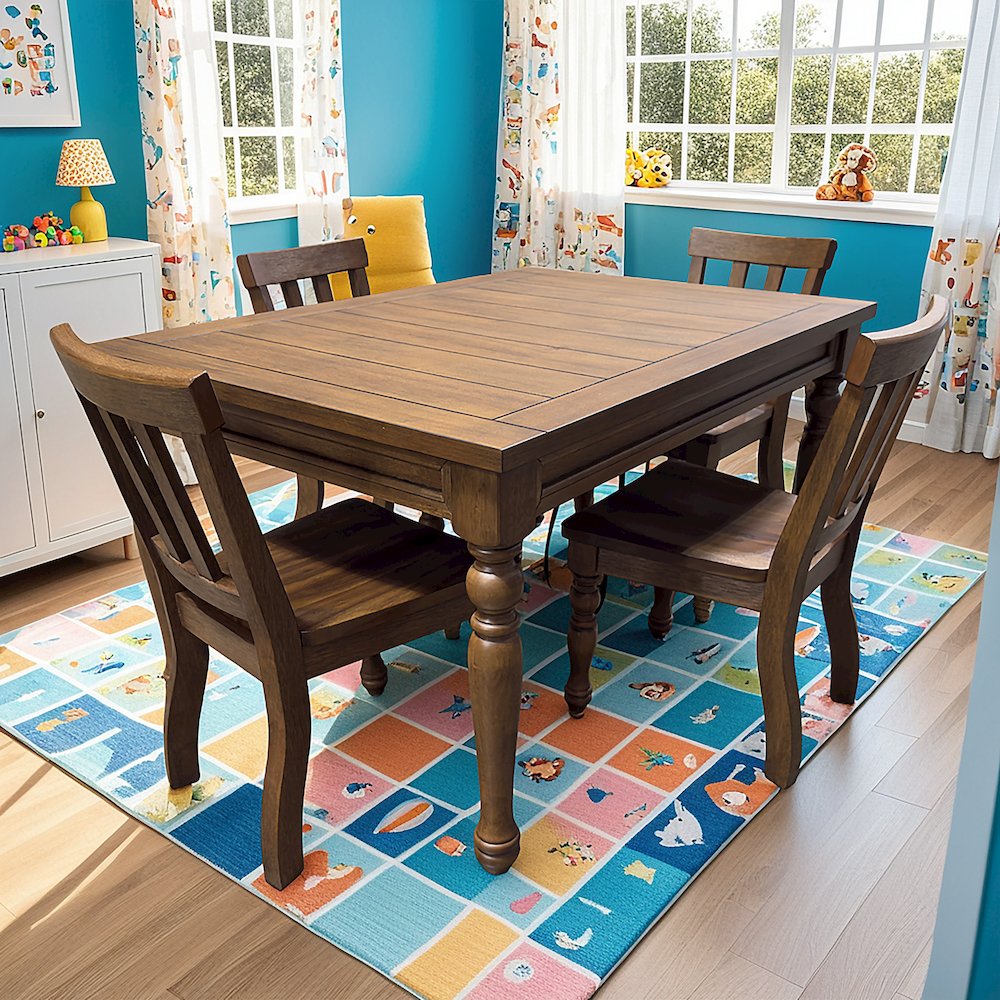 Joanna Kids 5PC Dining Set, Mocha Finish