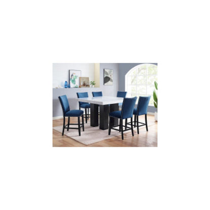 Camila Square 7PC Counter Set Blue Chair