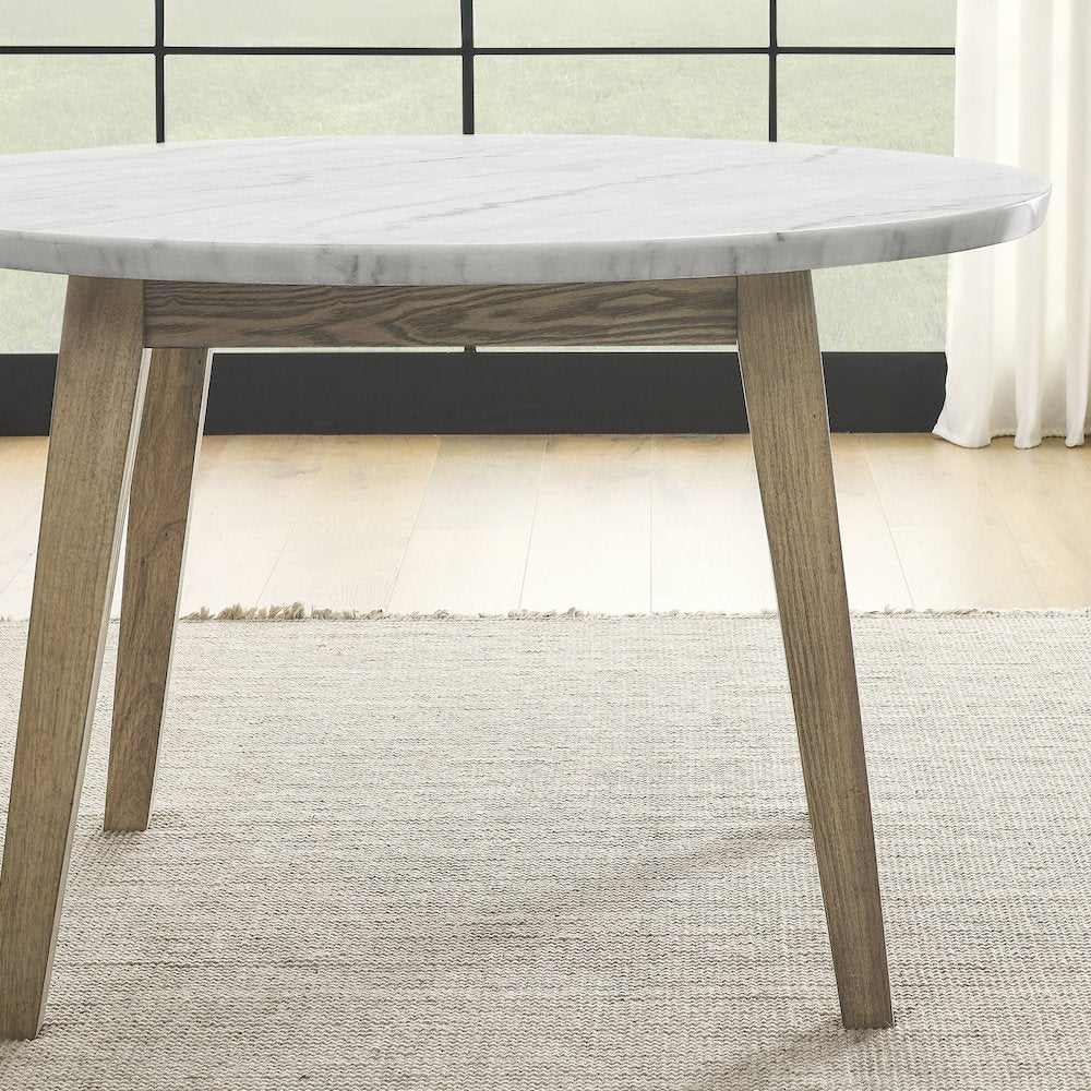Vida 48" Round White Marble Dining Table