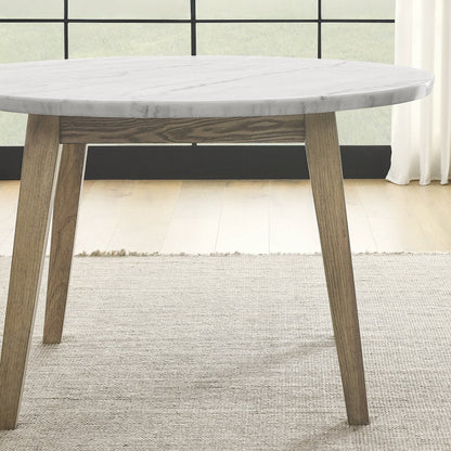 Vida 48" Round White Marble Dining Table