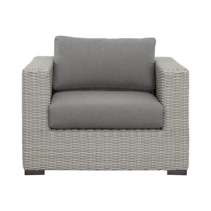 Blakley Outdoor Lounge Chair with Half-Round Wicker