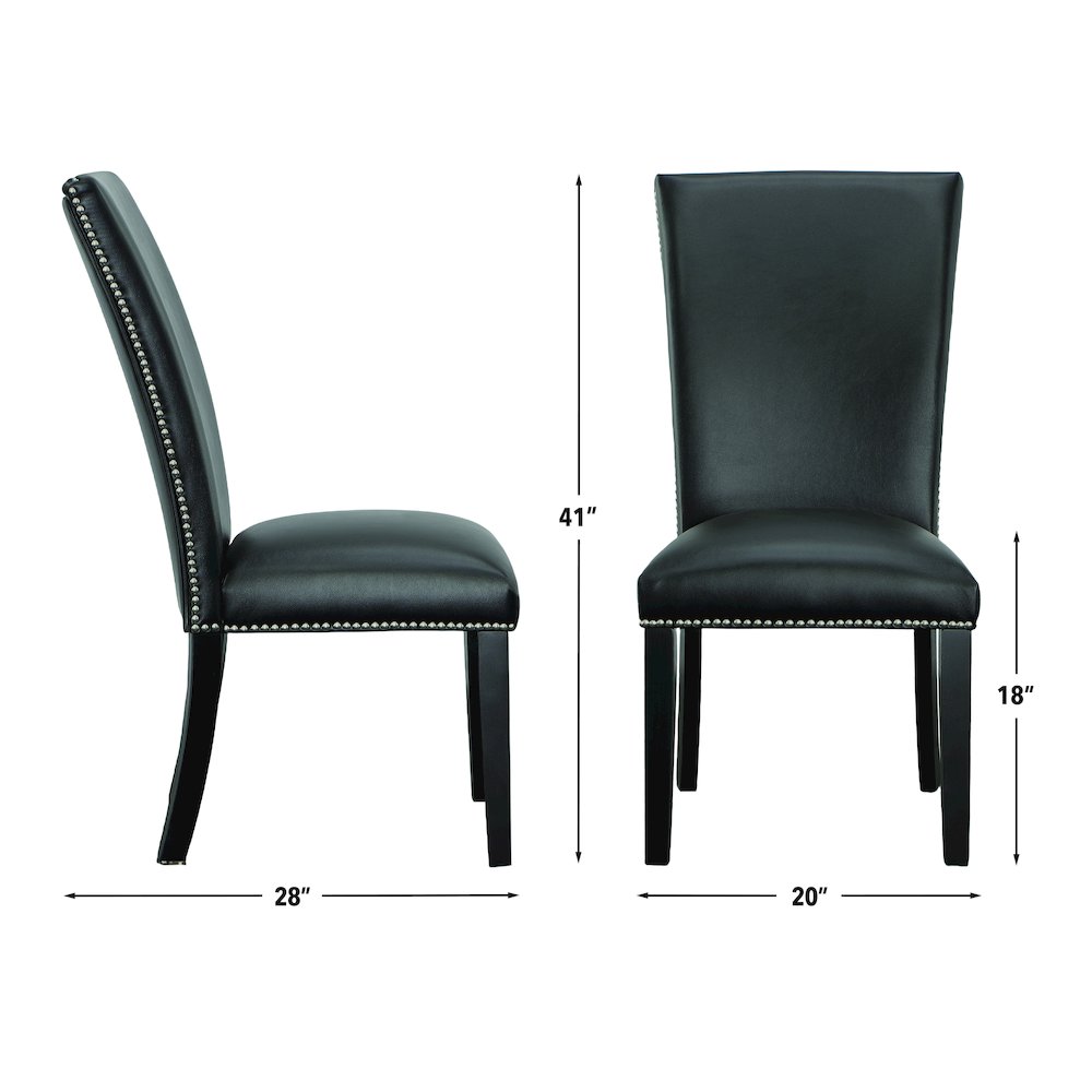 Camila 5PC Rectangle Dining Set Black Chair