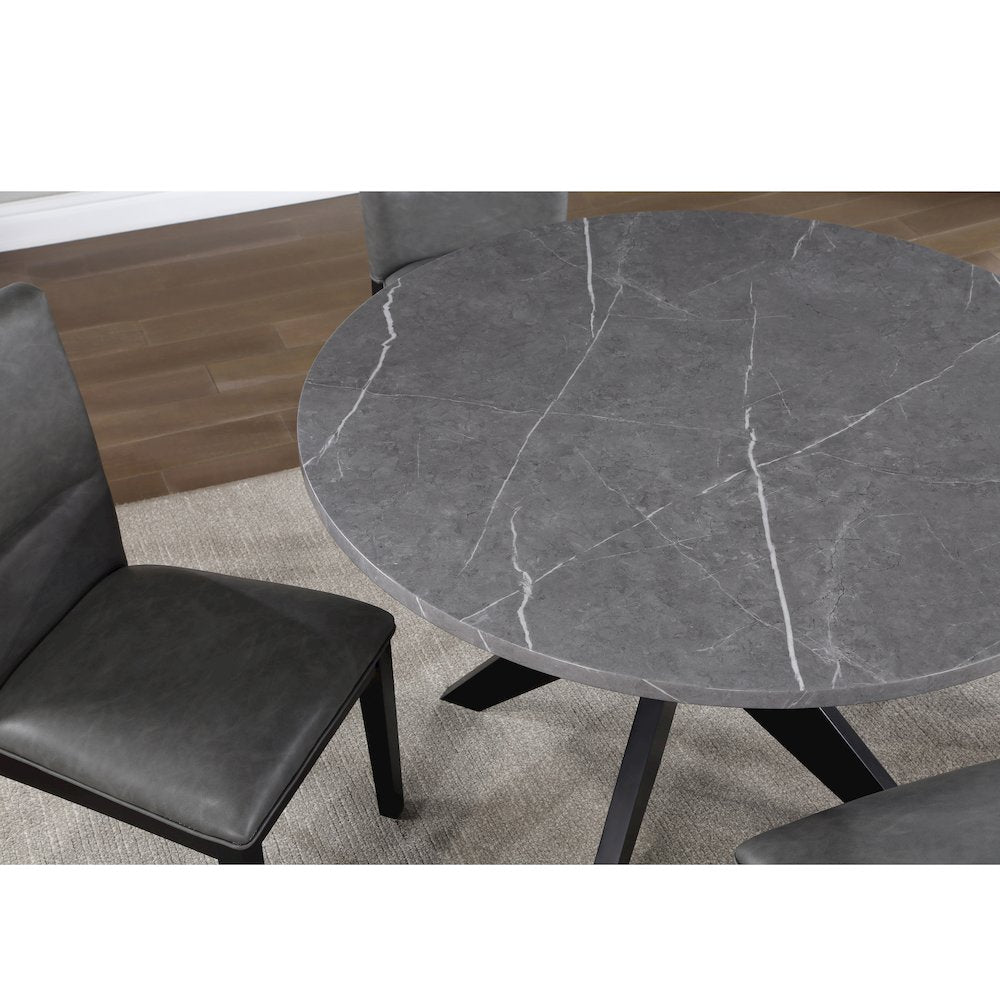 Amy 48-inch Round Faux-Marble Dining Table