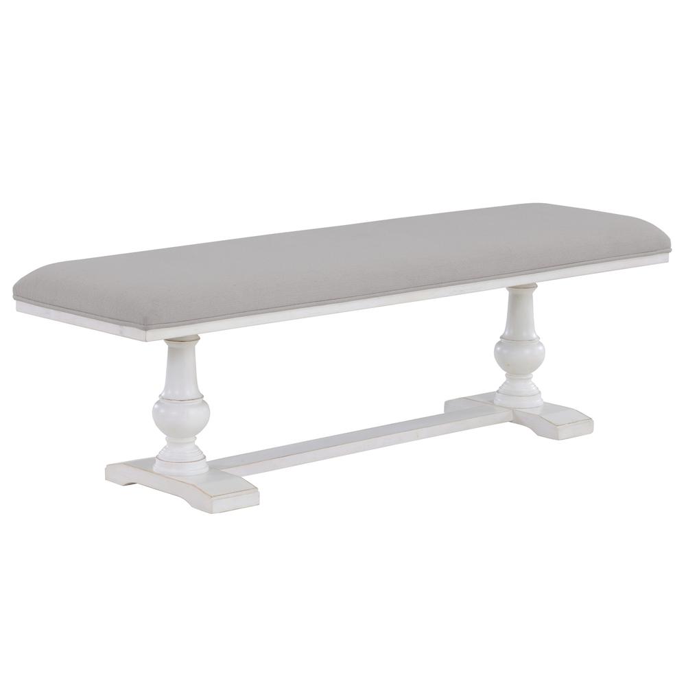 Warren 60" Upholstered Bench, White