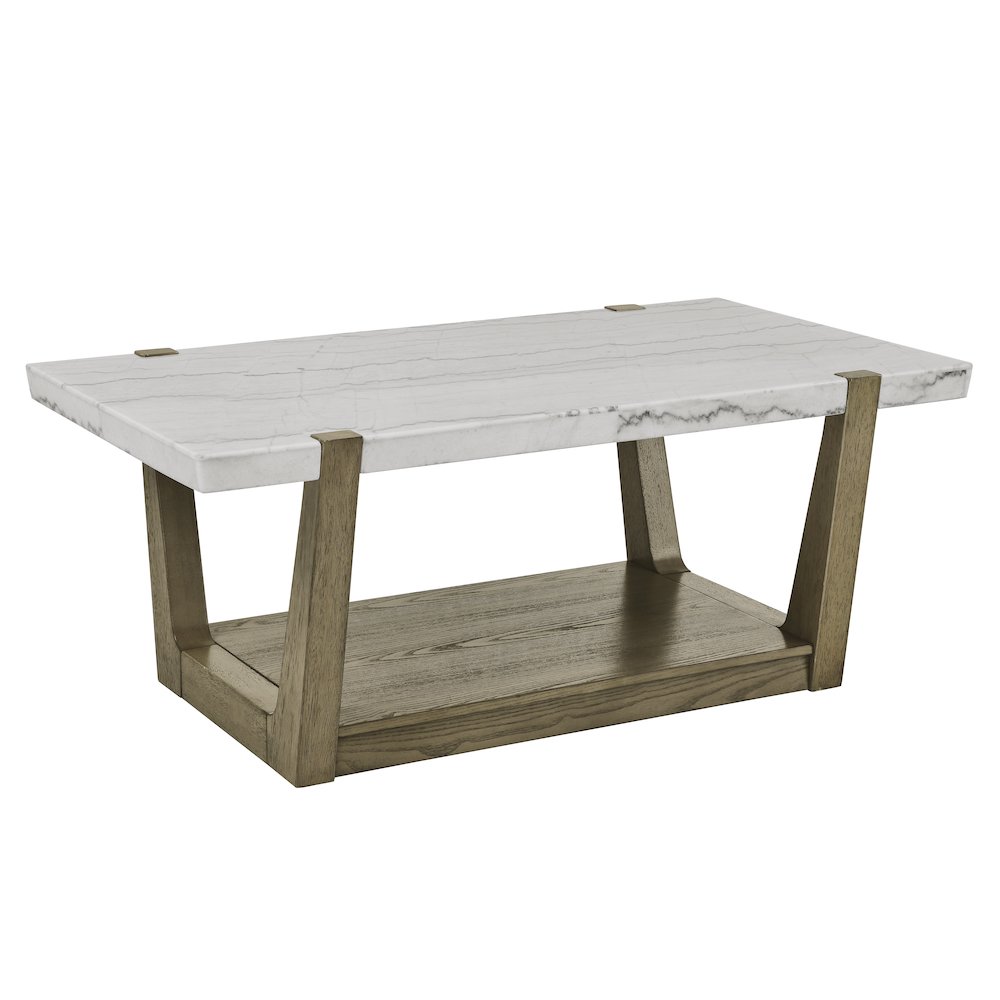 Perth 3-Piece Marble Top Occasional Set (Cocktail Table & Two End Tables)