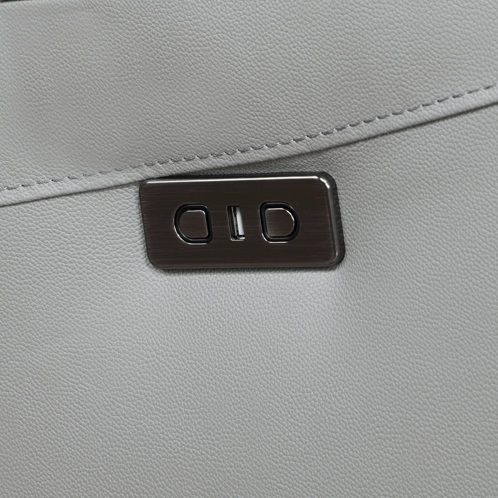 Alexandria Leather 5pc Power Sec, Stone