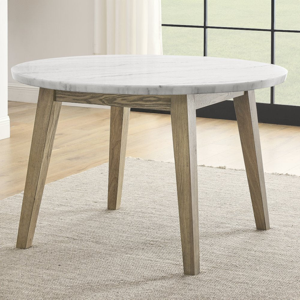 Vida 48" Round White Marble Dining Table